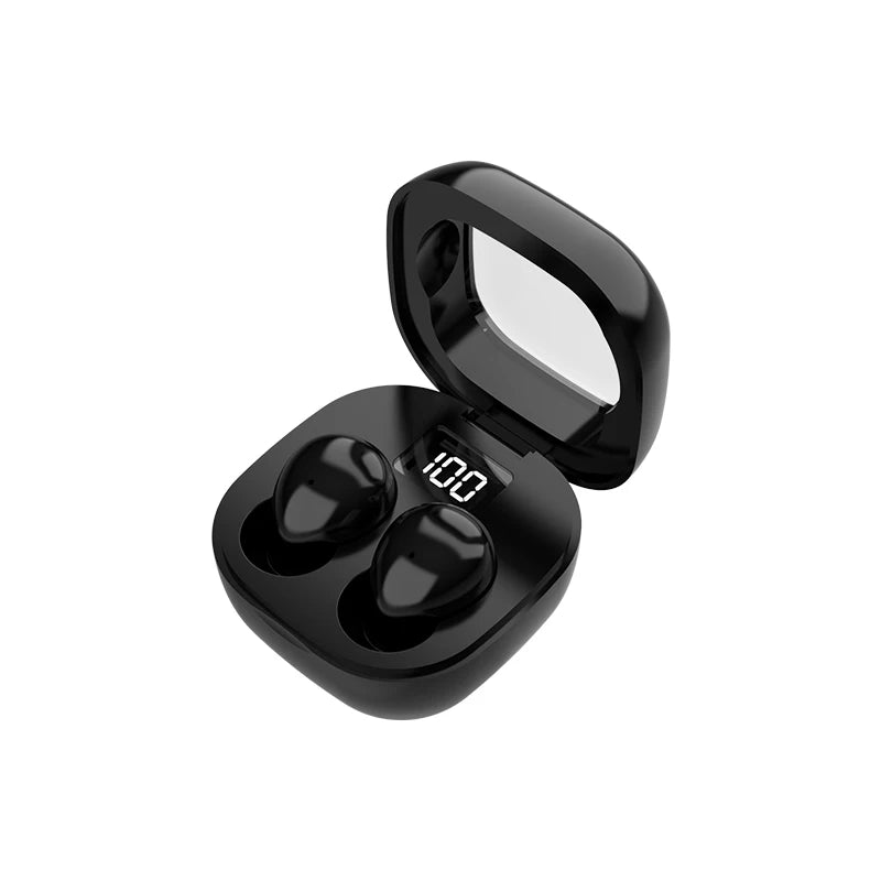 SK19 Bluetooth 5.3 Mini Invisible TWS Earbuds - HIFI Stereo Wireless Headphones with Noise Reduction & Microphone