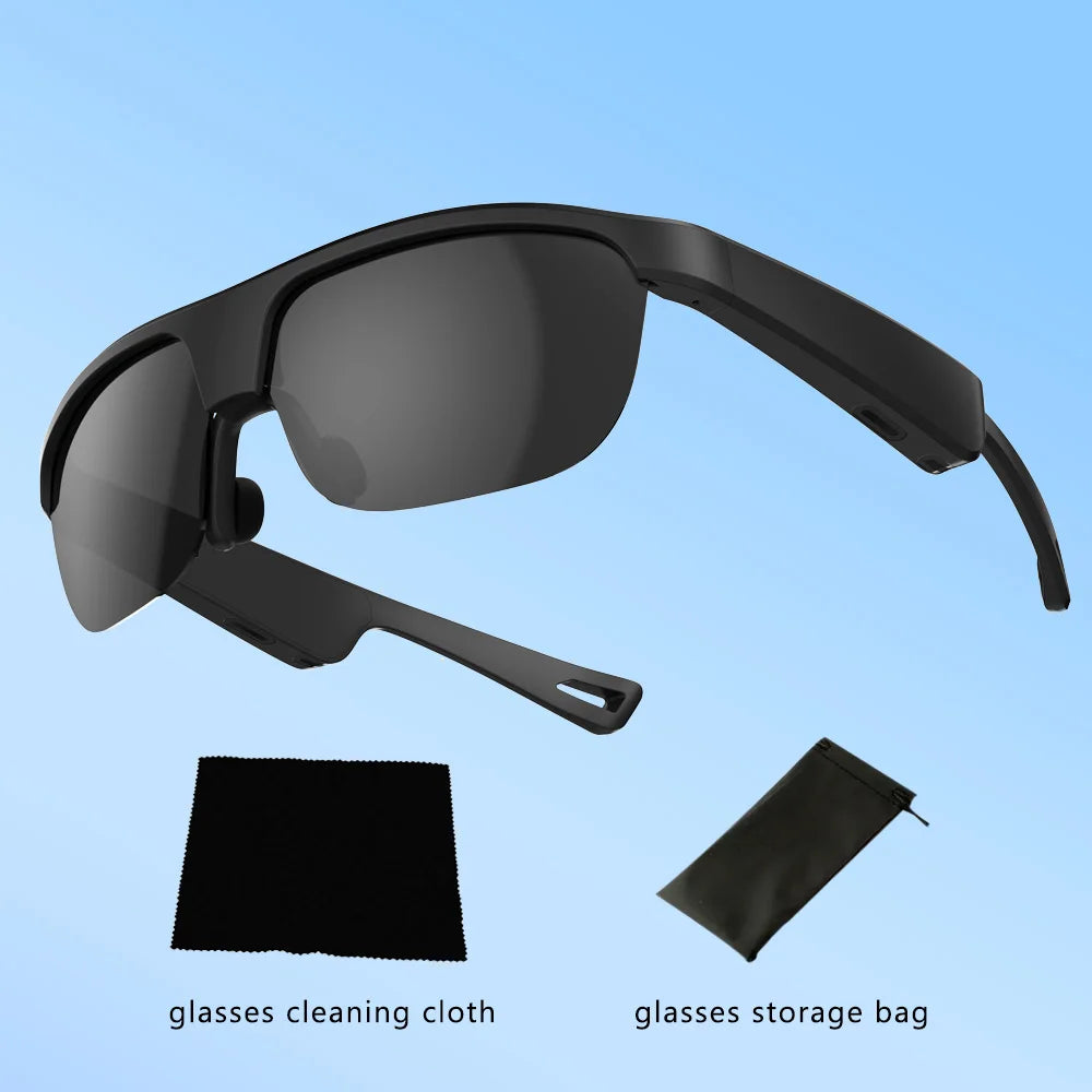 Smart Sunglasses with Wireless Headphones - Bluetooth 5.0 Outdoor Sports Music Glasses for Men
