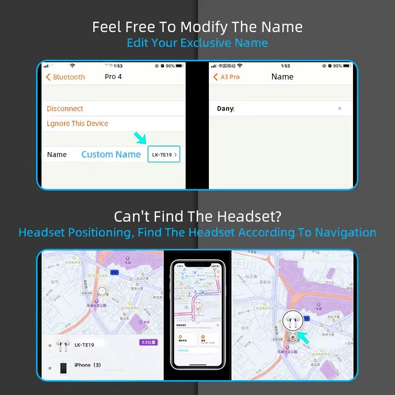 Airs Pro Wireless Bluetooth Earbuds - Waterproof TWS Earphones with Siri, Touch Control & Pop-Up Window for iOS