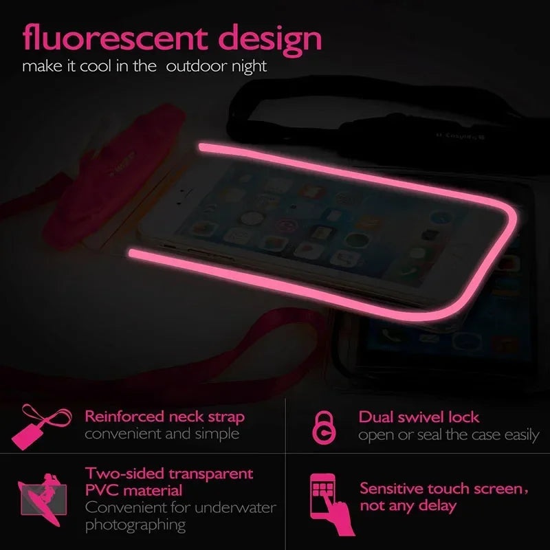 Ultimate Waterproof Phone Pouch for Water Sports - Dive, Swim, and Ski with Confidence! Fits 6 Inch Phones