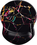 Wrist Mouse Pad, Non-Slip Ergonomic Mouse Pad with Gel Wrist Rest Support, Gaming Mouse Pad 8.7 X 7.5 Inches Pad for Computer, Laptop, Home, Office (Black Marble)