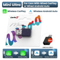 5.0 Mini Ultra 2-in-1 Wireless Adapter for Seamless Android Auto & CarPlay - Plug & Play for OEM Cars!