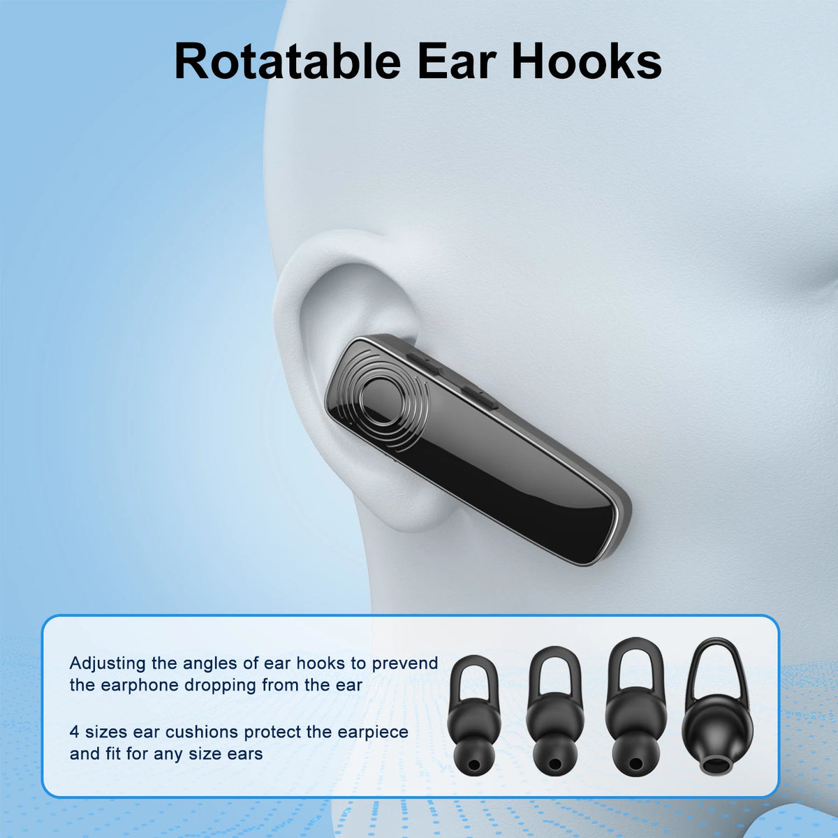 Premium Wireless Bluetooth Earbuds with MEMS Microphone - Handsfree Single Earphone for Driving and Business Use