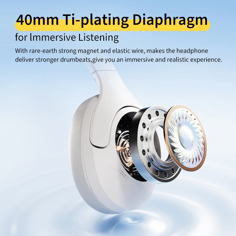 H3 Lite ANC Wireless Headphones - Premium 40mm Drivers, Bluetooth 5.3, Over-Ear Design, Active Noise Cancellation, Crystal Clear HD Calls