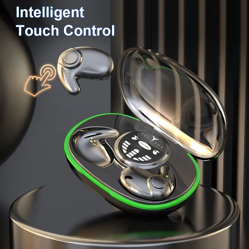 Invisible Wireless Sleep Earphones - Bluetooth 5.3, IPX5 Waterproof, Noise Reduction, Touch Control Headsets
