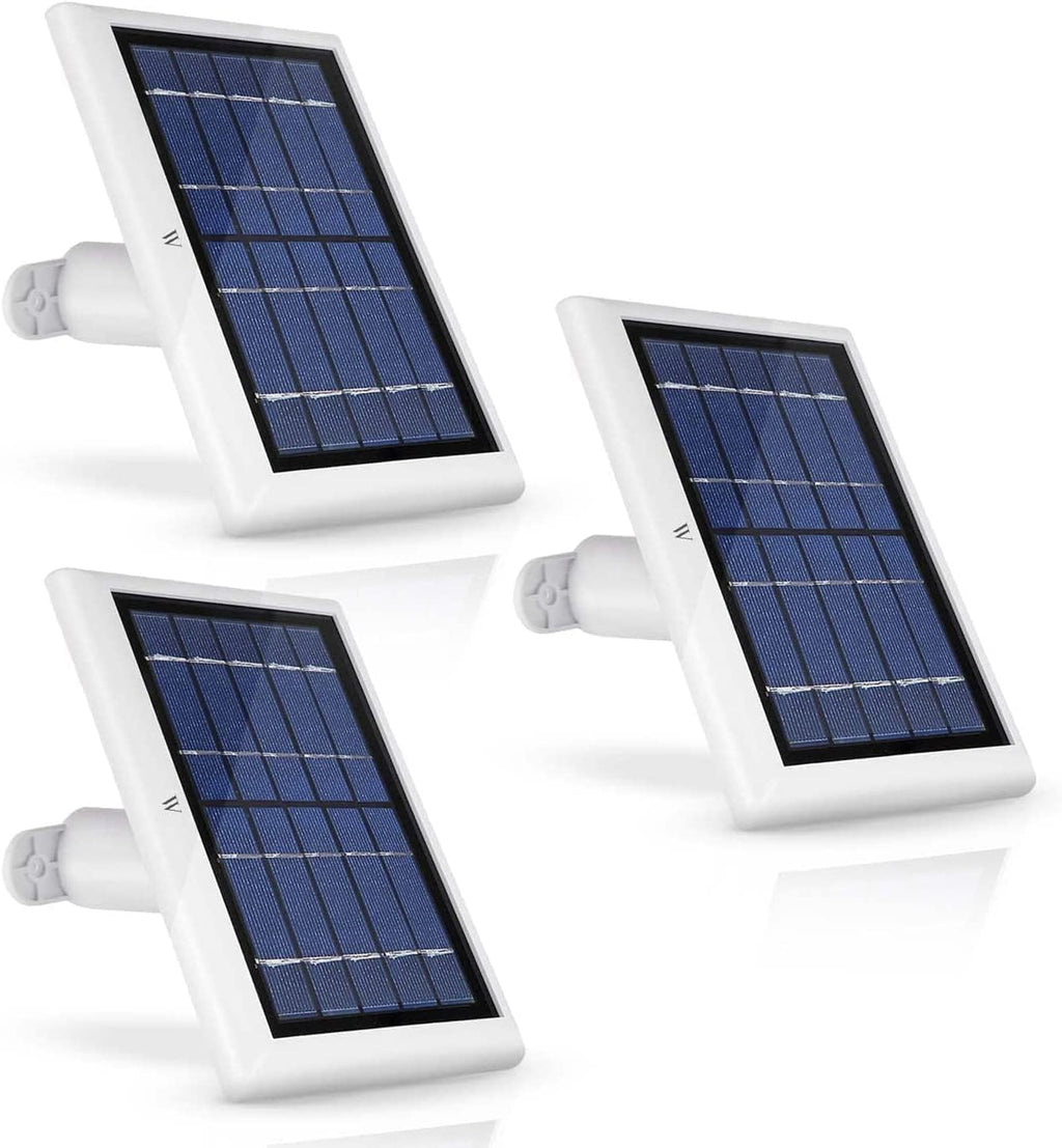 Solar Panel Compatible with Ring Spotlight Cam/Plus/Pro Battery, Stick up Cam/Pro & Outdoor Cam plus Battery - Continuous Power for Ring Surveillance Camera (3-Pack, White)