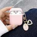 Chic Pink Pearl Heart Pendant AirPods Pro/1/2/3/4 Protective Case