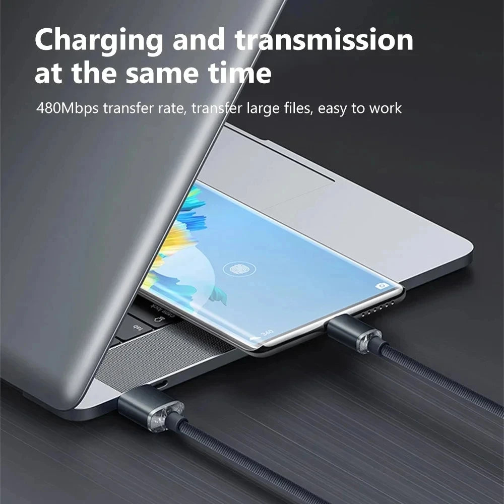 120W 6A USB-C to USB-C Fast Charging Cable - Compatible with iPhone 15 Pro Max & Samsung S24 - High-Speed Data Transfer Cord