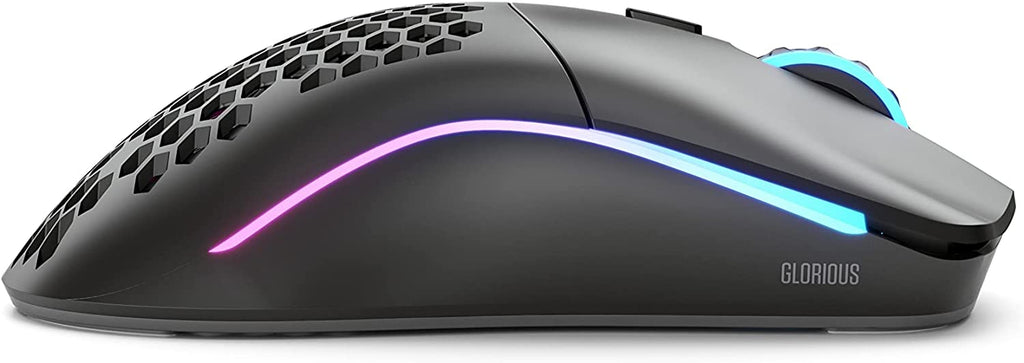 Unleash Your Gaming Potential with the Model O Wireless Gaming Mouse - Ultra-Lightweight, 69G Honeycomb Design, RGB Customization, and Lag-Free 2.4GHz Connectivity for Up to 71 Hours of Play - Matte Black