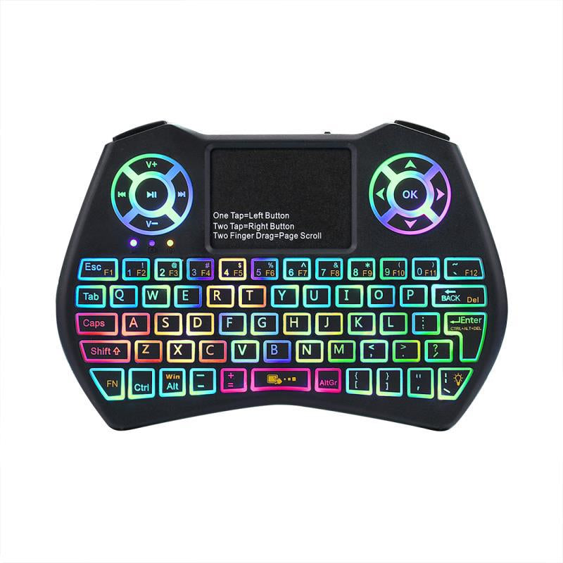 Compact 3-in-1 Mini Wireless Keyboard with Touchpad and RGB Backlight - Perfect for PCs and Smart TVs