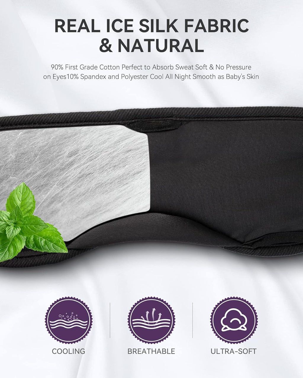 Sleep Headphones Bluetooth 5.4 Sleep Mask with HD Sound | Breathable Flat Design with Cooling Lining, Washable Headband, 14 Hours Playtime for Travel Meditation Relaxation Gifts