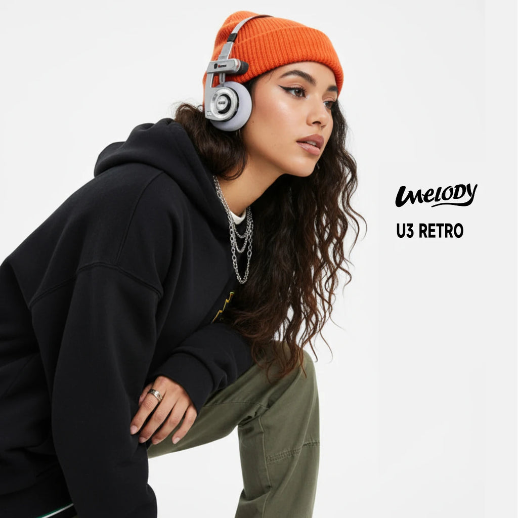 U3 Retro Wireless Bluetooth Headphones - Foldable On-Ear HiFi with Noise Canceling Technology