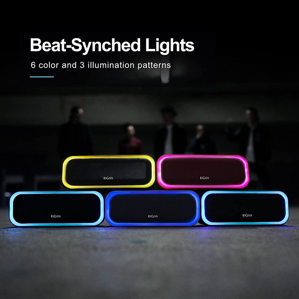 Soundbox Pro Bluetooth Speaker, 20W Stereo Sound, Active Extra Bass | Portable, 20H Playtime, Multi-Colors Lights, Wireless Stereo Pairing, IPX6 Waterproof, Hiking, Camping, Outdoor, House, Blue