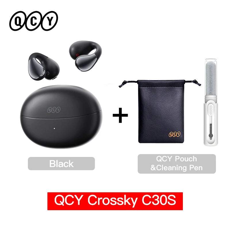 Crossky C30S Hi-Res Open Ear Wireless Earphones - Bluetooth 6.0 Clip-On Sports Headphones with 40 Hours Playtime