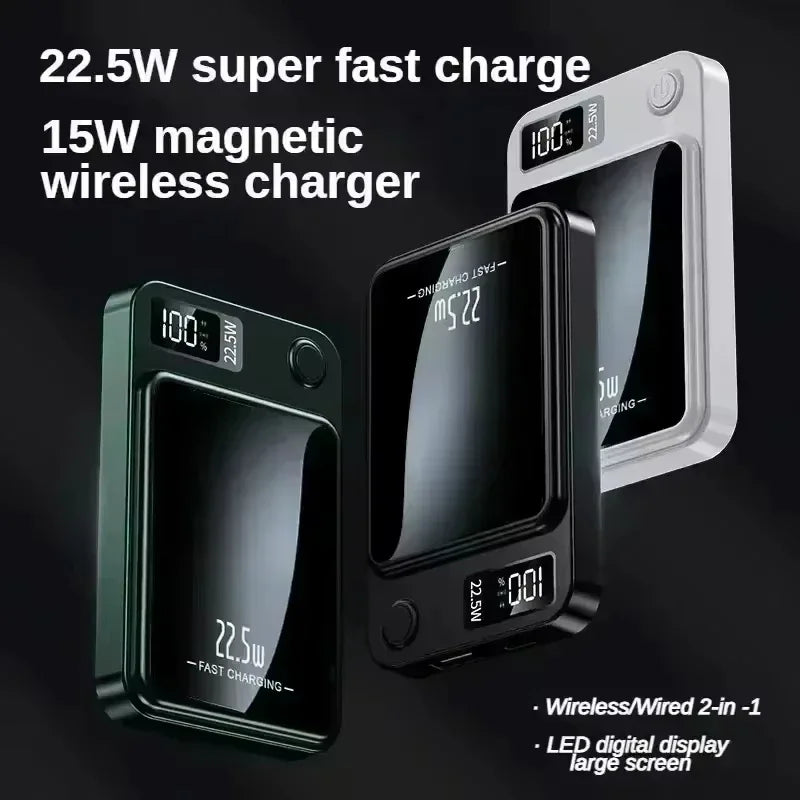 200000mAh Magnetic Wireless Power Bank - Fast Portable Charger for MagSafe, iPhone, Huawei, Samsung