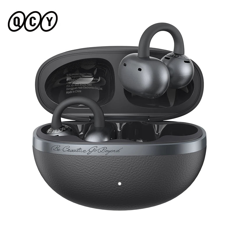 Crossky C50 Open Ear Wireless Earbuds - Bluetooth 6.0, Comfort Clip-on Sports Earphone with 4 Mic AI Clear Call & Bass Boost Sound