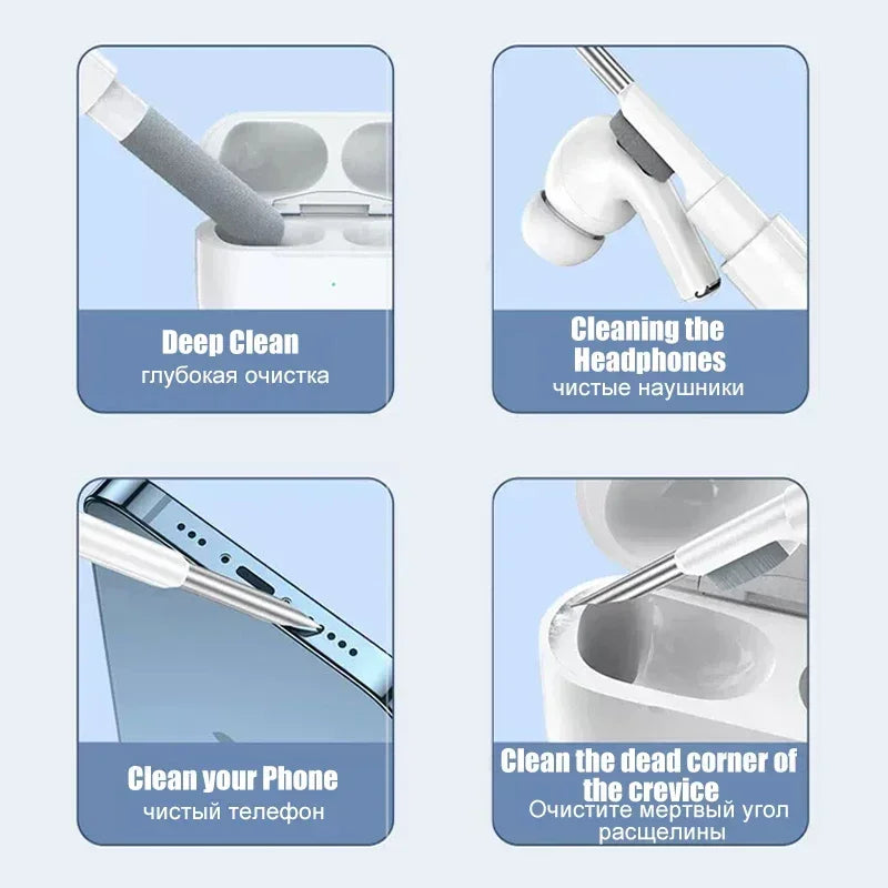 Premium Bluetooth Earphones Cleaning Kit - Brush Pen for AirPods Pro 3, 2, 1 & Xiaomi iPhone Earbuds