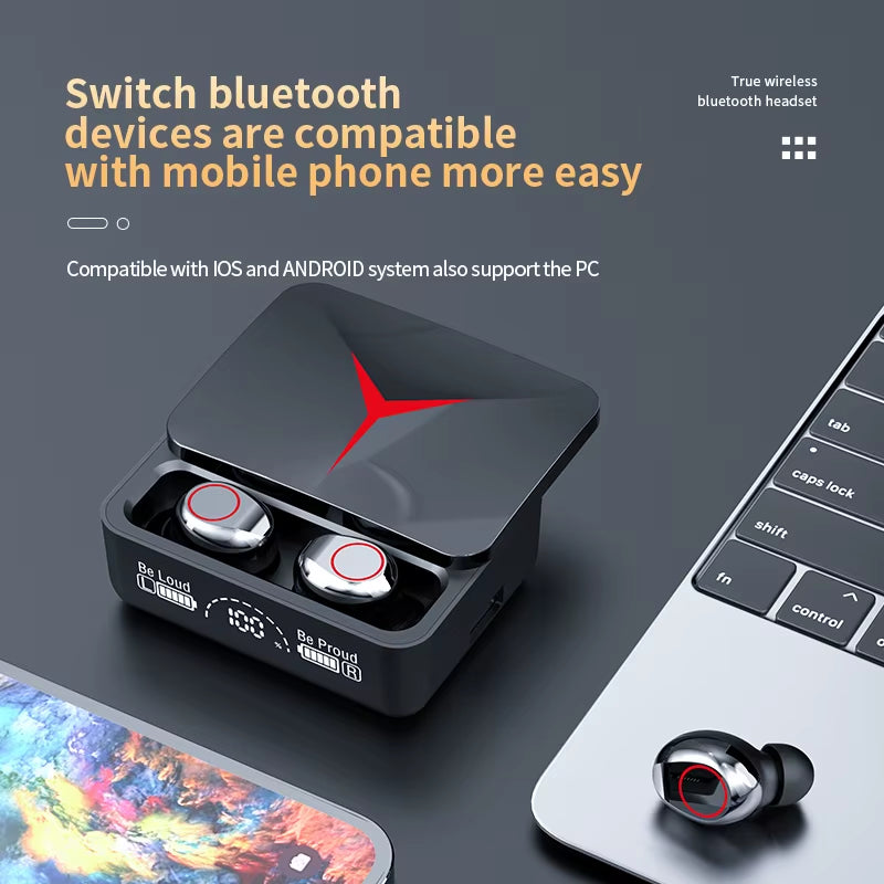 M90 Wireless Gaming Earbuds - Bluetooth 5.3 Sport Headphones with Mic for iPhone & Xiaomi