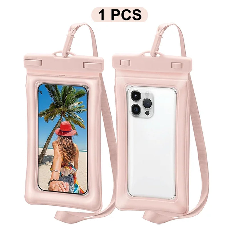 2-Pack Waterproof Phone Pouch & Case - IPX8 Floating Dry Bag for Beach Use - Fits Phones Up to 7.2 Inches