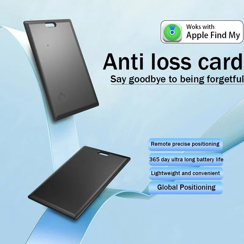 Compact Bluetooth Wallet Tracker - Mini Anti-Loss Device Compatible with Apple Find My App