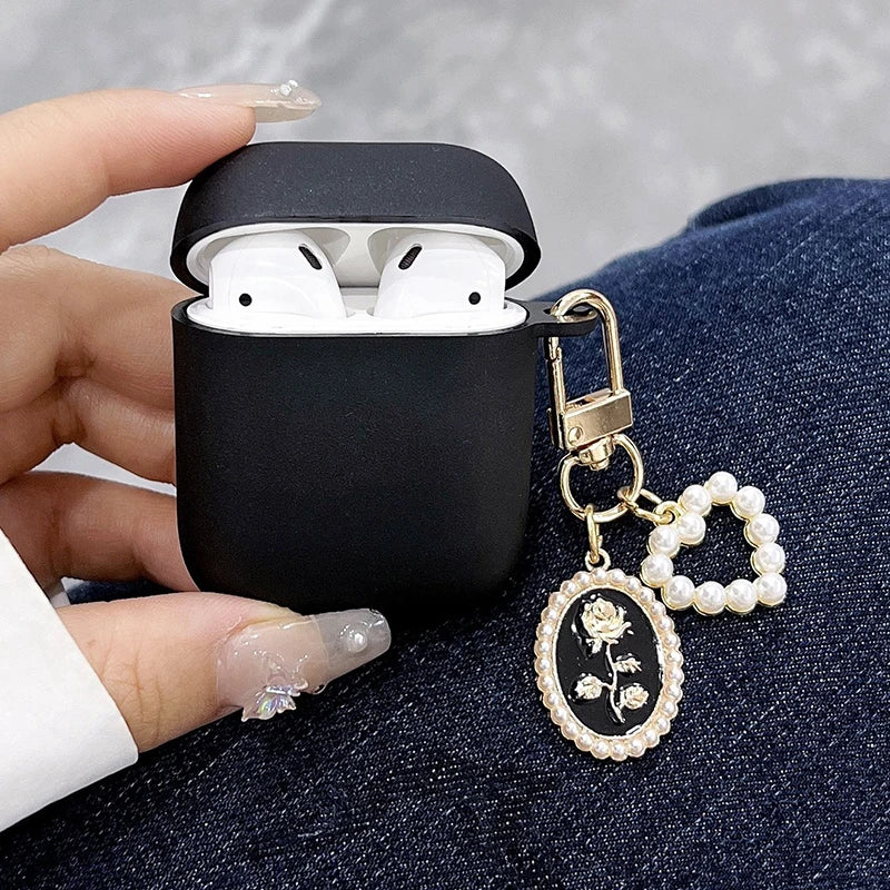 Chic Pink Pearl Heart Pendant AirPods Pro/1/2/3/4 Protective Case