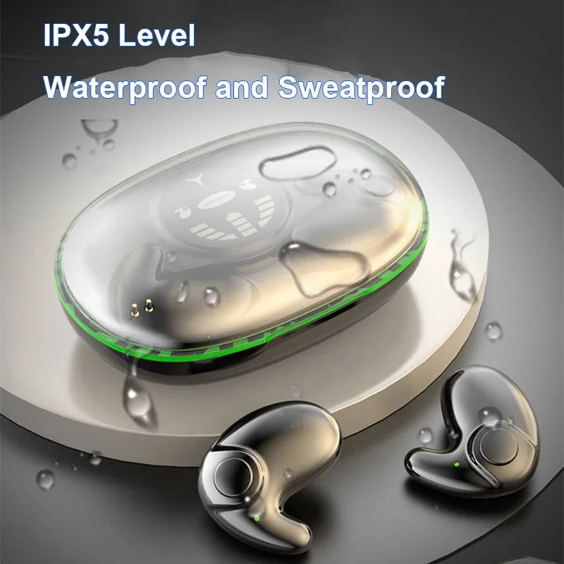 Invisible Wireless Sleep Earphones - Bluetooth 5.3, IPX5 Waterproof, Noise Reduction, Touch Control Headsets