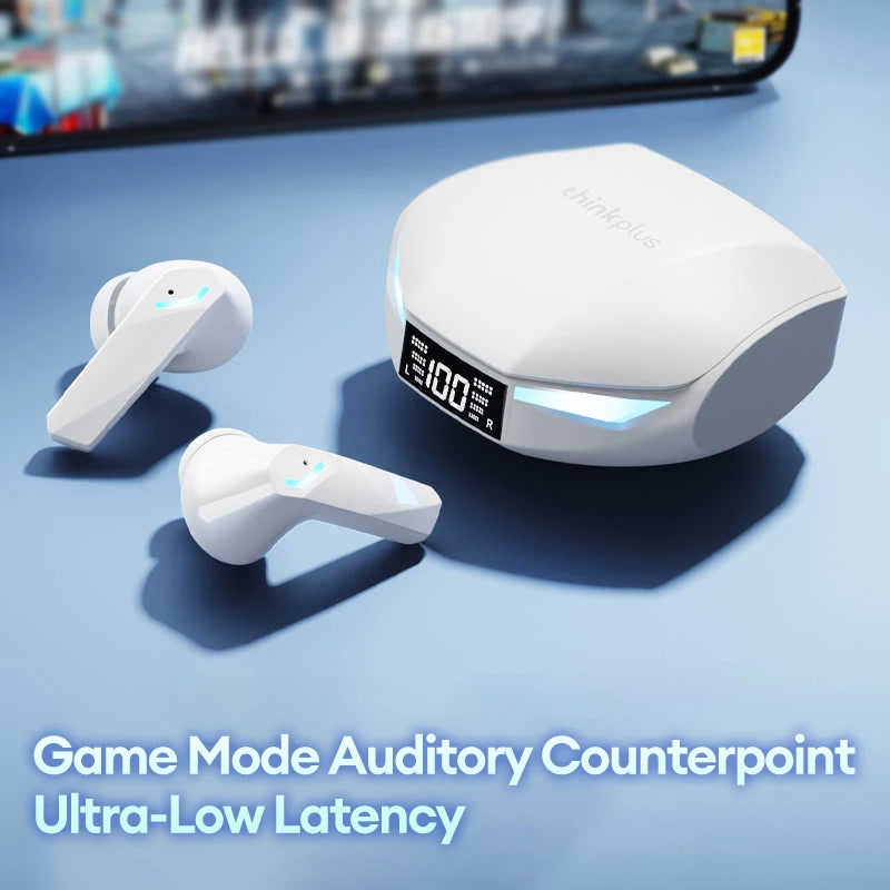 XT53 Bluetooth 5.4 Wireless Earbuds - Waterproof, HD Call, Low Latency Gaming Headset with LED Display