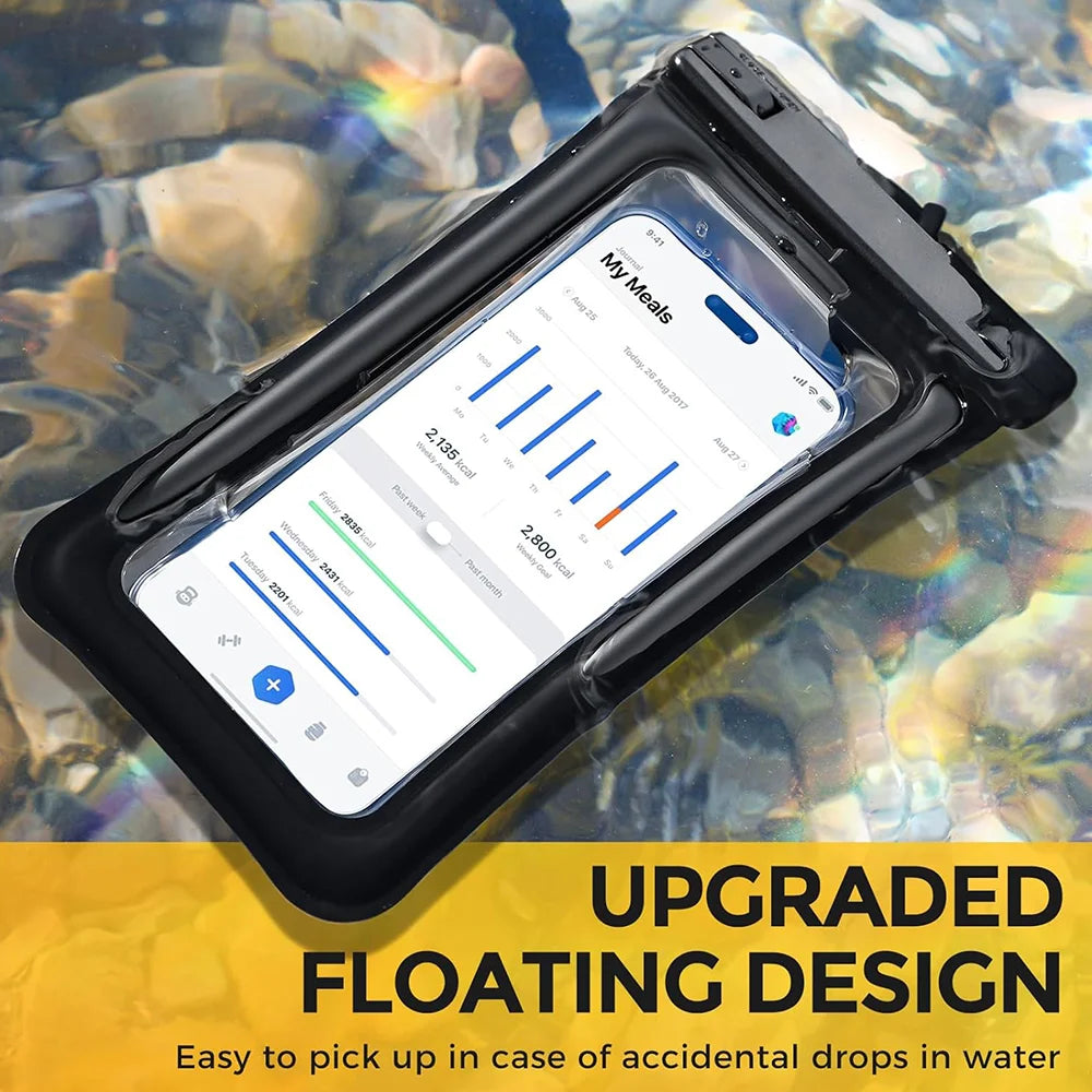 2-Pack Waterproof Phone Pouch & Case - IPX8 Floating Dry Bag for Beach Use - Fits Phones Up to 7.2 Inches