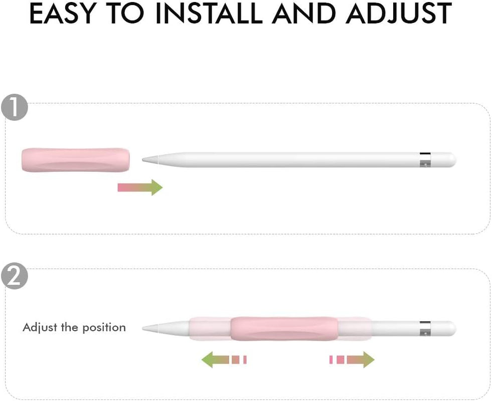 Silicone Grips Holders for Apple Pencil (Usb-C)/2Nd/1St Generation | 3 Pack, Ergonomic Protective Skin Sleeve Compatible with Ipad Pen (White,Green,Pink)