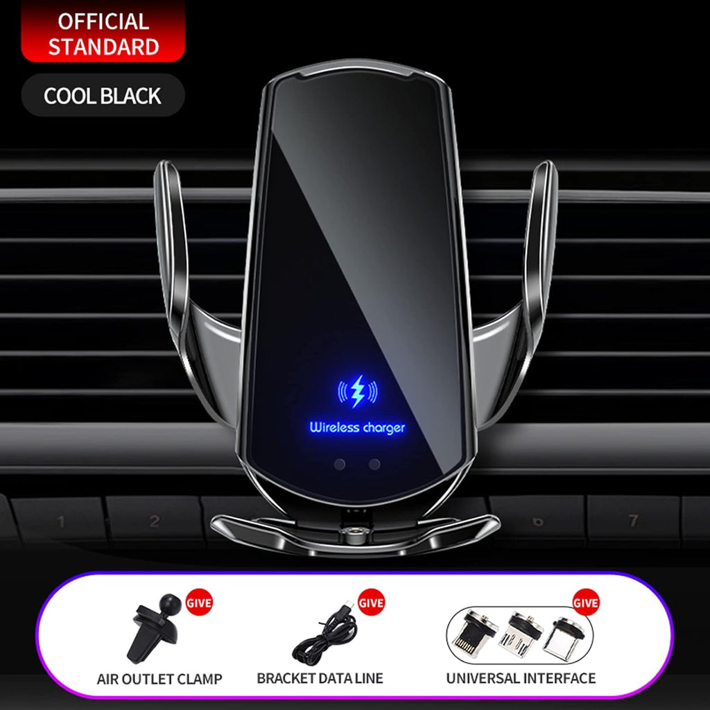 Revolutionary 15W Wireless Car Charger Mount - Auto-Clamping Air Vent Holder for All Smartphones