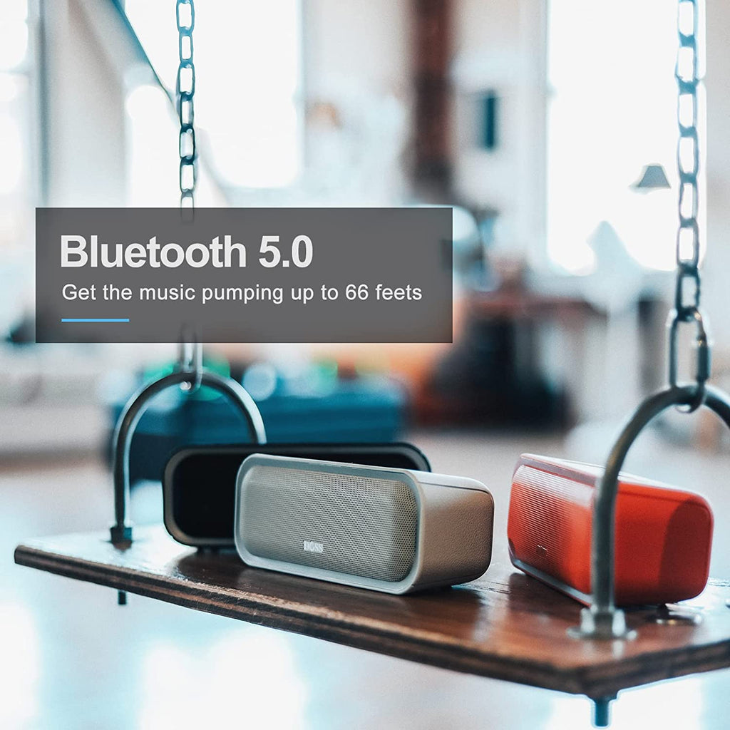 Soundbox Pro Bluetooth Speaker, 20W Stereo Sound, Active Extra Bass | Portable, 20H Playtime, Multi-Colors Lights, Wireless Stereo Pairing, IPX6 Waterproof, Hiking, Camping, Outdoor, House, Blue