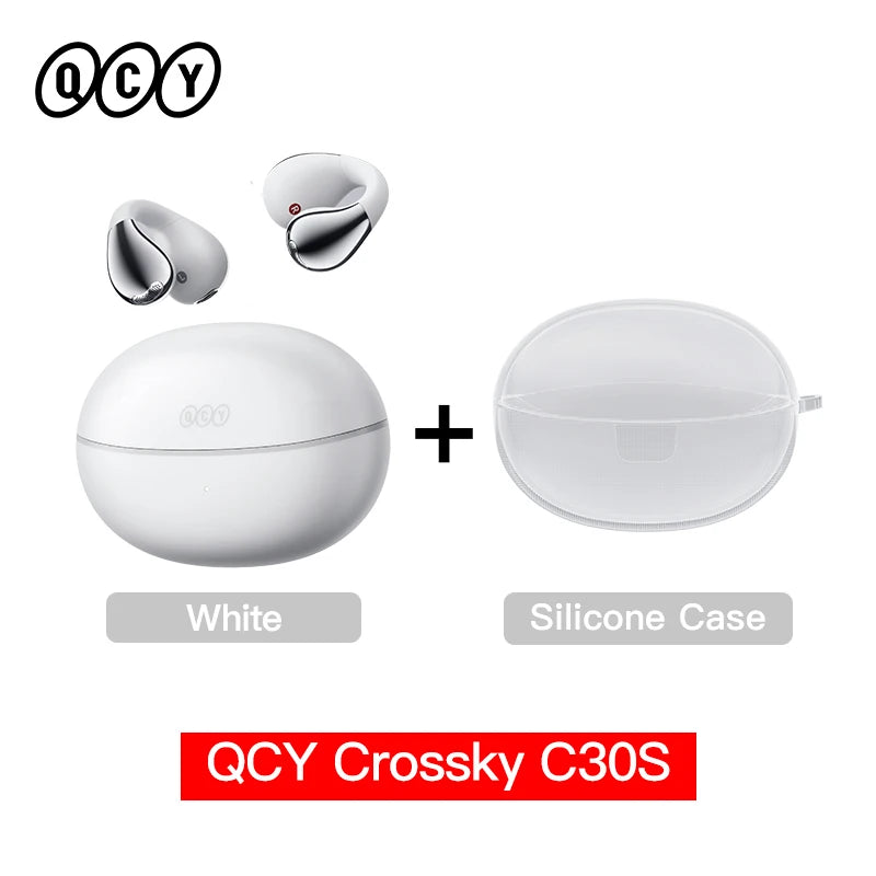 Crossky C30S Hi-Res Open Ear Wireless Earphones - Bluetooth 6.0 Clip-On Sports Headphones with 40 Hours Playtime