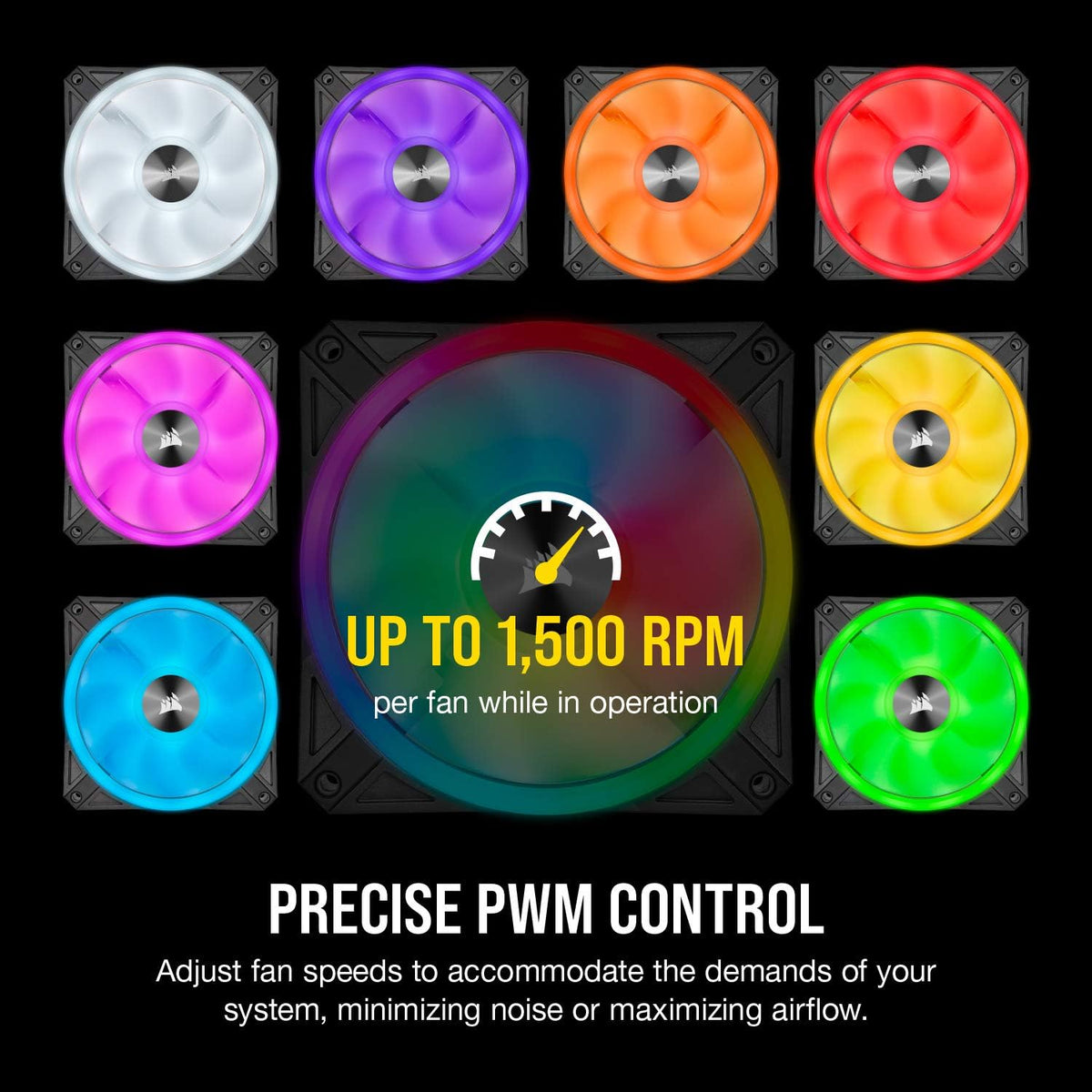 QL Series, Ql120 RGB, 120Mm RGB LED Fan, Single Pack - Black