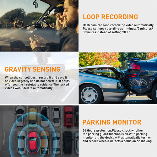 Capture Every Moment: NEXPOW Dual Dash Cam with 1080P Front & Rear Recording, Night Vision, G-Sensor, and Loop Recording