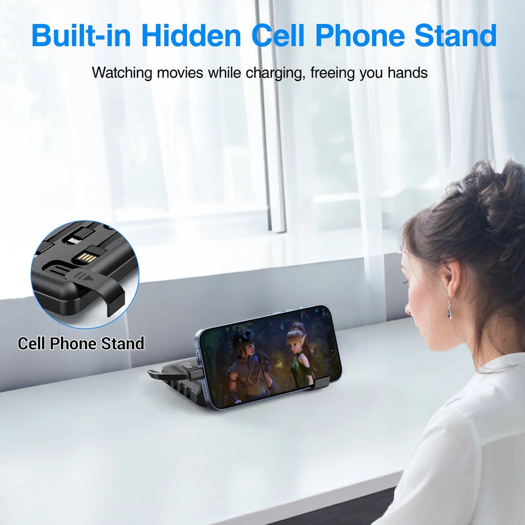 20000Mah Power Bank Portable Charger with Cables Compatible for Iphone, Android Cell Phone