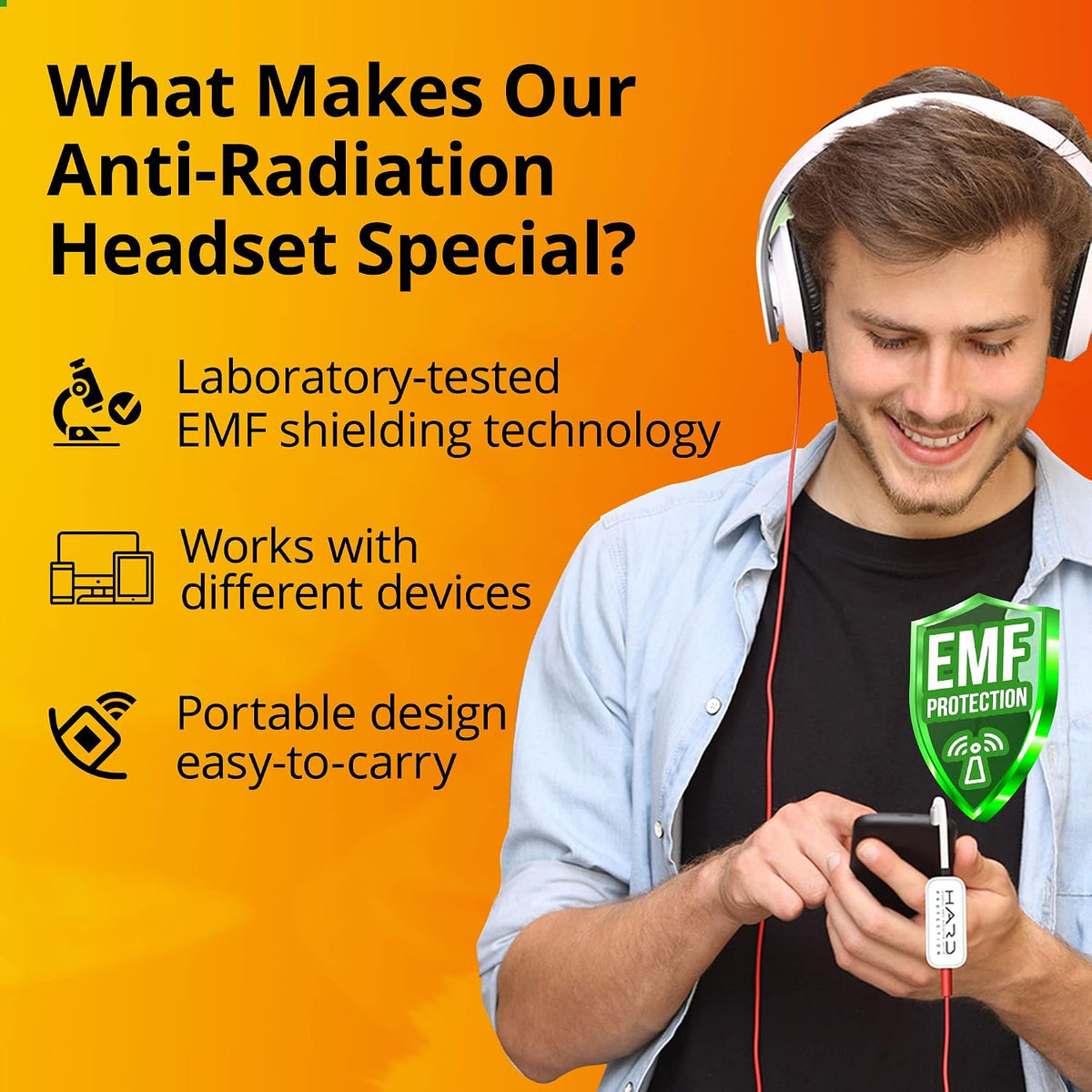 Shield Your Body Headset anti Radiation Device, EMF Blocker Wire Headphone Accessory, Functional Air Tube Alternative with Improved Audio Quality, Compatible with 5G Devices and 3.5Mm Headphones