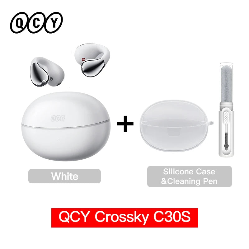 Crossky C30S Hi-Res Open Ear Wireless Earphones - Bluetooth 6.0 Clip-On Sports Headphones with 40 Hours Playtime