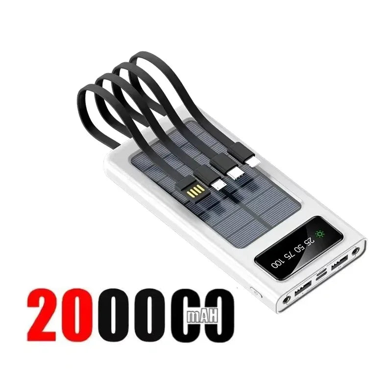 Ultra Capacity 200,000mAh Solar Power Bank - 120W Super Fast Charging with LED Light for iPhone 17 & Samsung - Perfect for Outdoor Adventures!