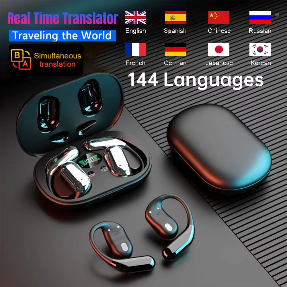 Revolutionary 3-In-1 AI Translator Earbuds: Effortlessly Communicate in 144 Languages with Noise Cancelling Bluetooth 5.3 Technology