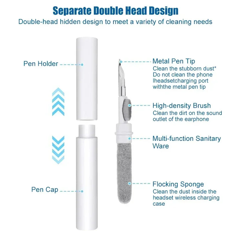 Premium Bluetooth Earphones Cleaning Kit - Brush Pen for AirPods Pro 3, 2, 1 & Xiaomi iPhone Earbuds