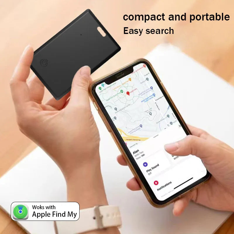 Compact Bluetooth Wallet Tracker - Mini Anti-Loss Device Compatible with Apple Find My App