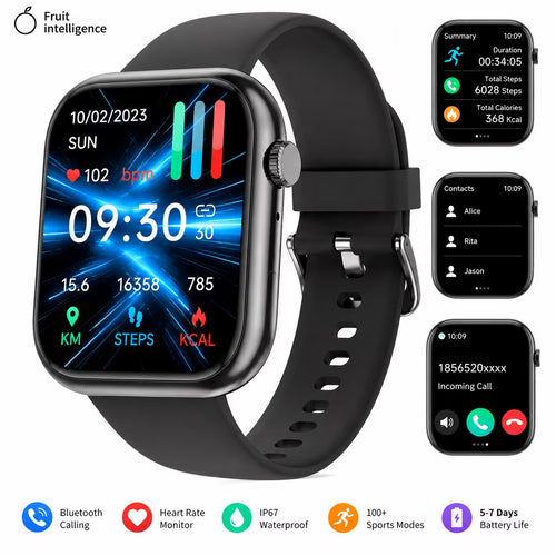 1.85" Bluetooth Smart Watch for Men & Women, HD Touch Screen, Bluetooth Calling, Heart Rate & Sleep Monitor, IP67 Waterproof, Fitness Tracker
