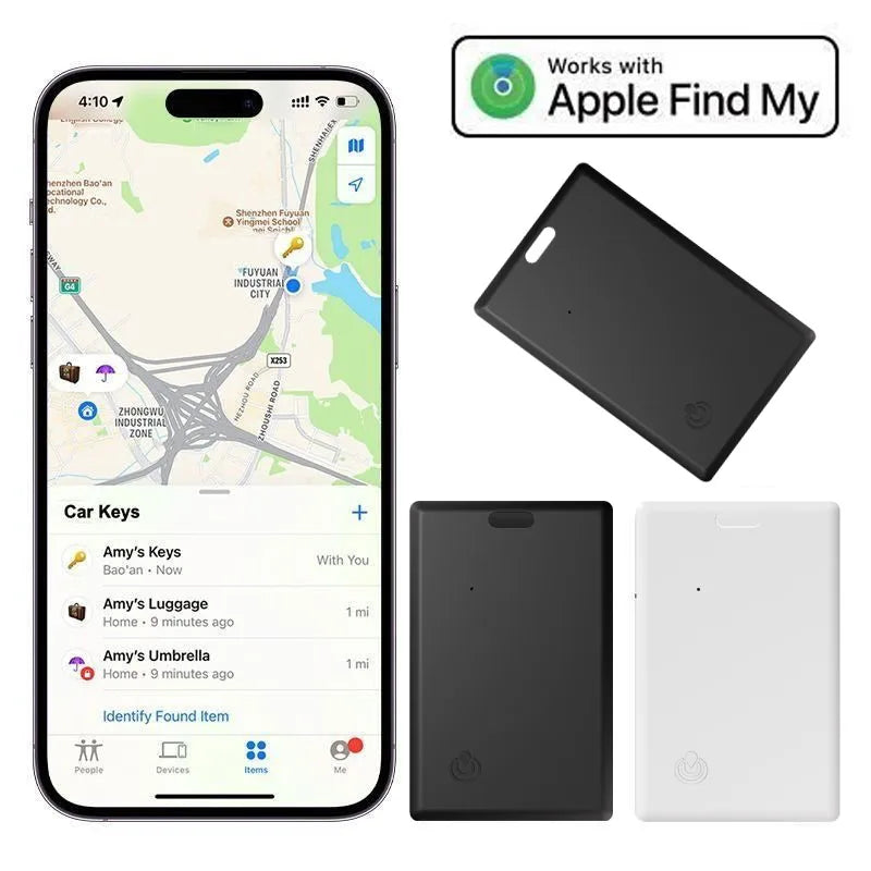 Compact Bluetooth Wallet Tracker - Mini Anti-Loss Device Compatible with Apple Find My App