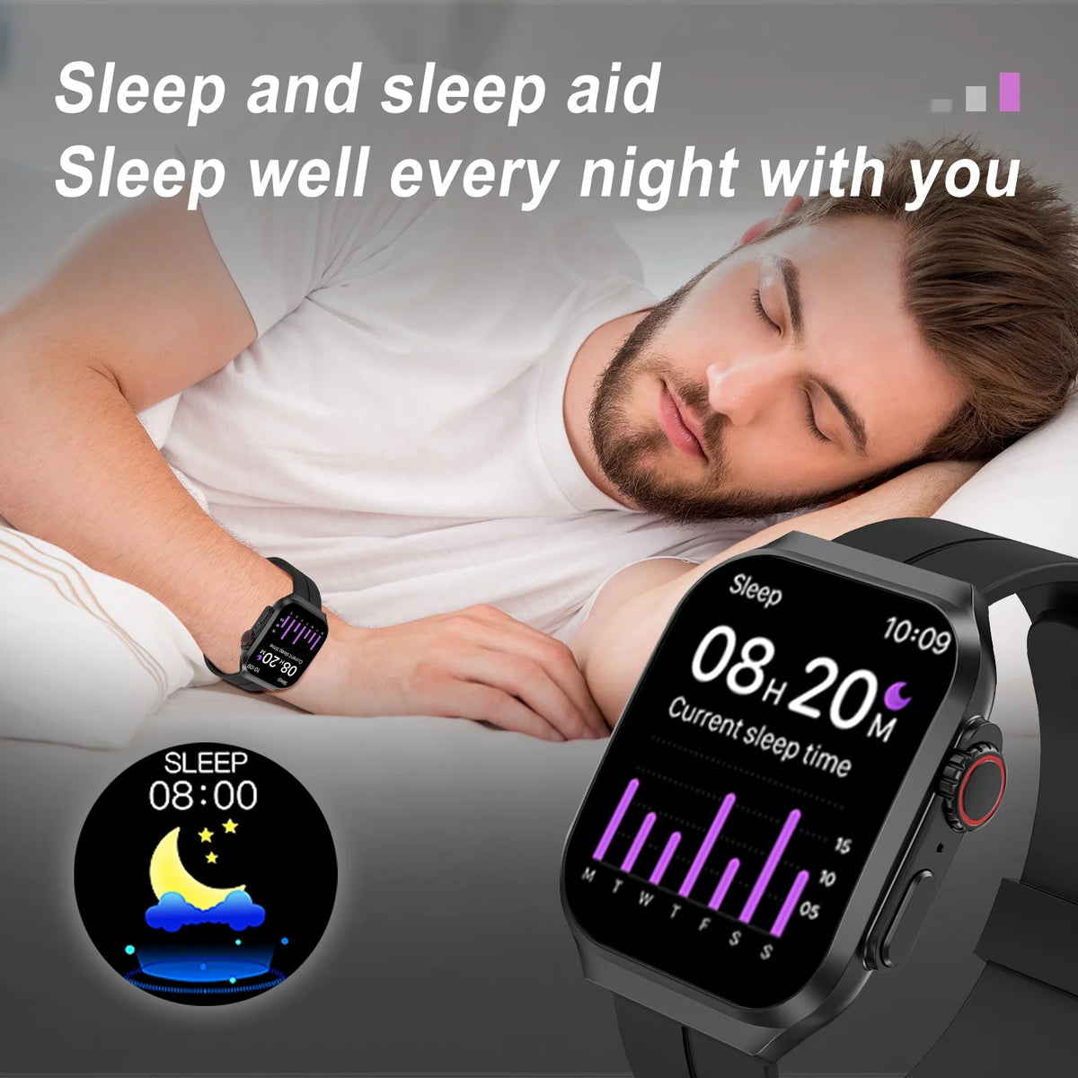 Smart Watch 1.96" Full Touch for Android and Iphone, Smartwatches with Fitness Tracker,100+ Sports Modes Smart Watches for Men Women Black