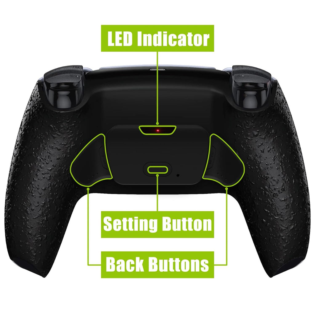 Textured Black Back Paddles Programable Rise V4 Remap Kit for PS5 Controller BDM-030 040 050 060, Upgrade Board Redesigned Back Shell Buttons Attachment for PS5 Controller - NO Controller