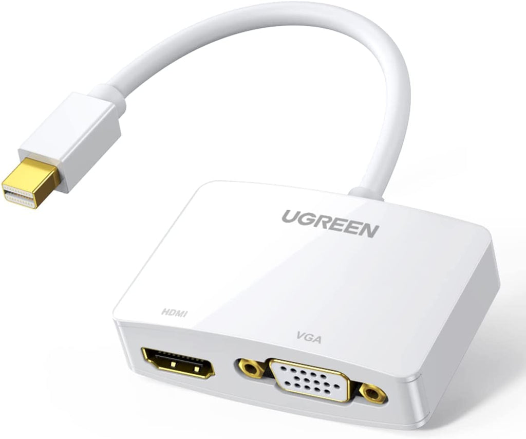 UGREEN 4K Mini DisplayPort to HDMI VGA Adapter - Dual Functionality for MacBook Pro, Air, iMac, and Microsoft Surface Devices