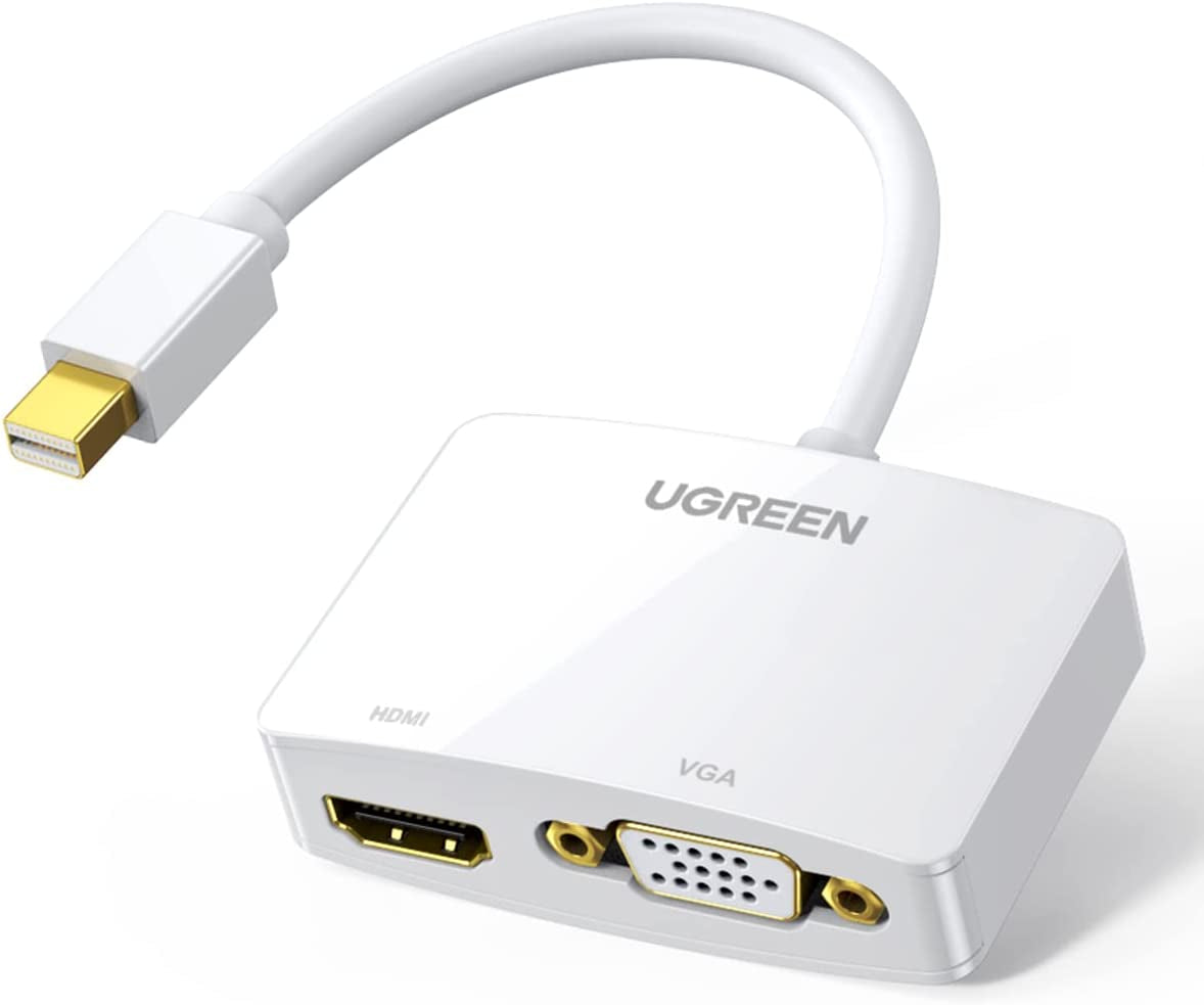 UGREEN 4K Mini DisplayPort to HDMI VGA Adapter - Dual Functionality for MacBook Pro, Air, iMac, and Microsoft Surface Devices