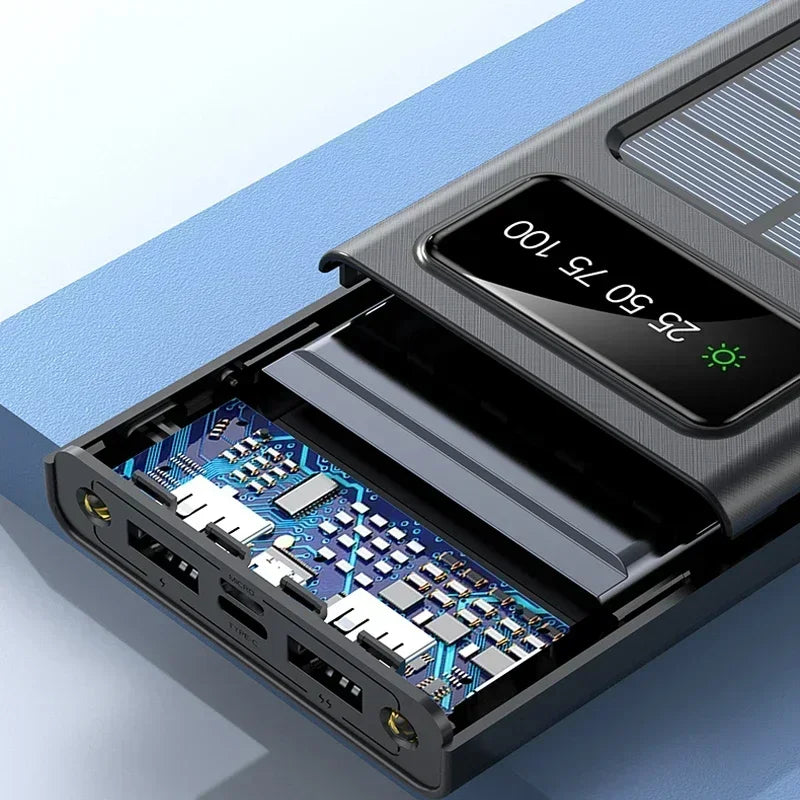 Ultra Capacity 200,000mAh Solar Power Bank - 120W Super Fast Charging with LED Light for iPhone 17 & Samsung - Perfect for Outdoor Adventures!