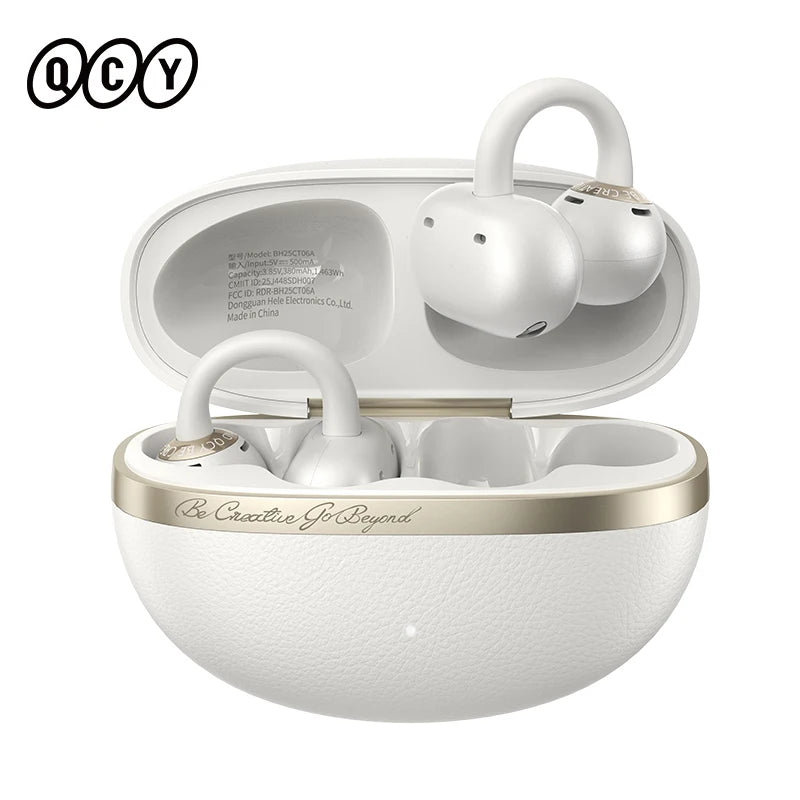 Crossky C50 Open Ear Wireless Earbuds - Bluetooth 6.0, Comfort Clip-on Sports Earphone with 4 Mic AI Clear Call & Bass Boost Sound