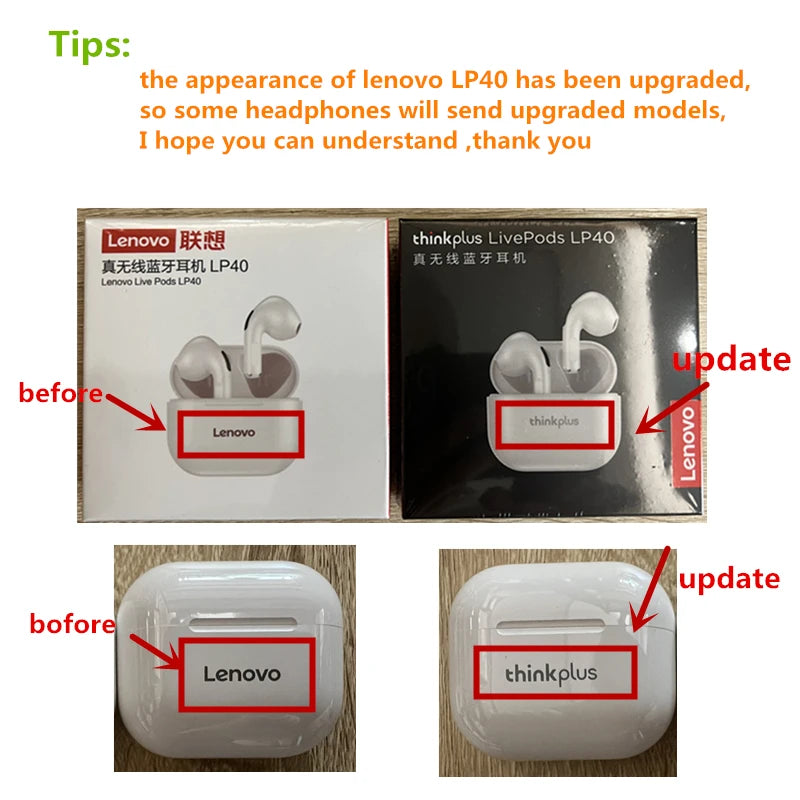 LP40 TWS Wireless Earbuds - Touch Control Bluetooth Headphones for Sport & Phone Compatibility